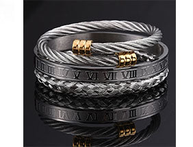 3pcs/Set Roman Numeral Men Bracelet