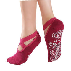 1 Pair of Ladies Anti Slip Cotton Yoga Socks