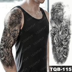 Large Arm Sleeve Lion Tattoo