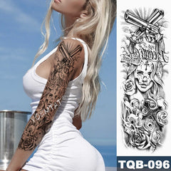 Large Arm Sleeve Lion Tattoo