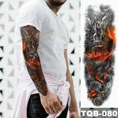 Large Arm Sleeve Lion Tattoo