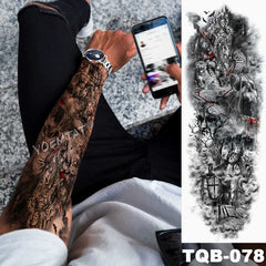 Large Arm Sleeve Lion Tattoo