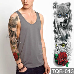 Large Arm Sleeve Lion Tattoo