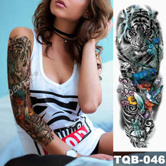 Large Arm Sleeve Lion Tattoo