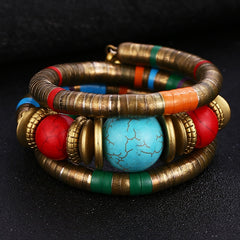 Natural Stone Colorful Snake Bangle Bracelets