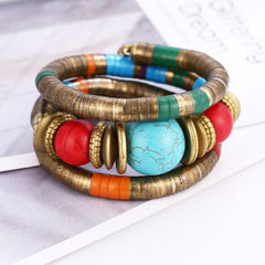 Natural Stone Colorful Snake Bangle Bracelets