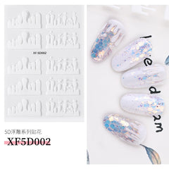 1 Box 3D Dried Flower Nail Decoration