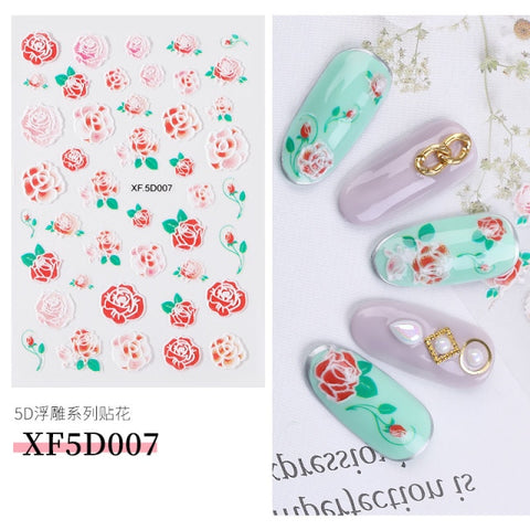 1 Box 3D Dried Flower Nail Decoration