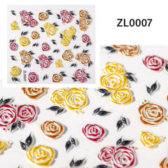 1 Box 3D Dried Flower Nail Decoration