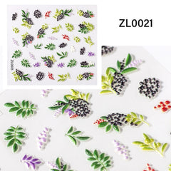 1 Box 3D Dried Flower Nail Decoration