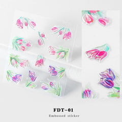 1 Box 3D Dried Flower Nail Decoration