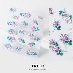 1 Box 3D Dried Flower Nail Decoration