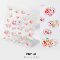 1 Box 3D Dried Flower Nail Decoration