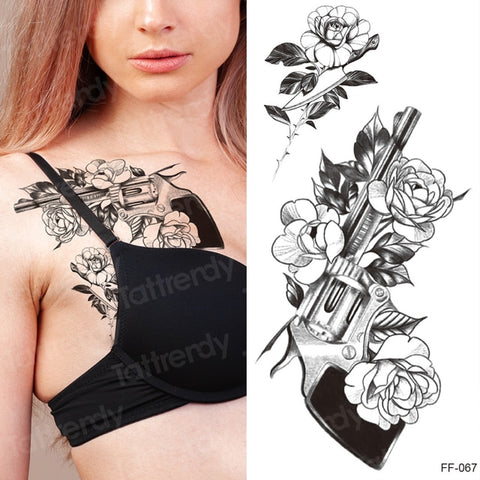 Tattoo Sticker Women Flower