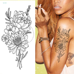 Tattoo Sticker Women Flower