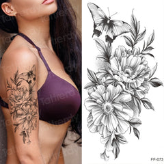 Tattoo Sticker Women Flower