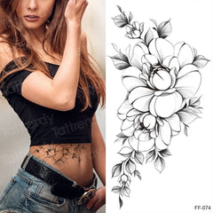 Tattoo Sticker Women Flower