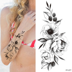 Tattoo Sticker Women Flower