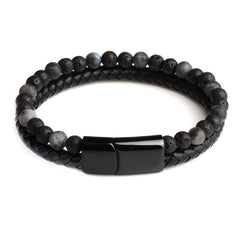 Natural Stone Genuine Leather Bracelet