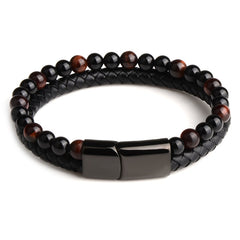 Natural Stone Genuine Leather Bracelet