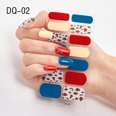 14pcs/sheet Glitter Gradient Color Nail Stickers