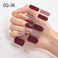 14pcs/sheet Glitter Gradient Color Nail Stickers