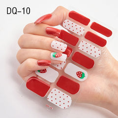 14pcs/sheet Glitter Gradient Color Nail Stickers