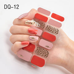 14pcs/sheet Glitter Gradient Color Nail Stickers