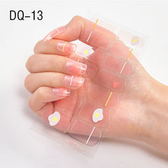 14pcs/sheet Glitter Gradient Color Nail Stickers