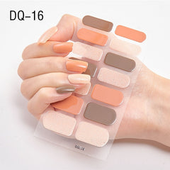 14pcs/sheet Glitter Gradient Color Nail Stickers