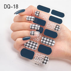 14pcs/sheet Glitter Gradient Color Nail Stickers