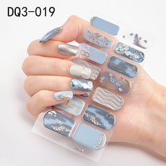 14pcs/sheet Glitter Gradient Color Nail Stickers