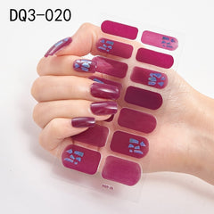 14pcs/sheet Glitter Gradient Color Nail Stickers