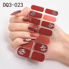 14pcs/sheet Glitter Gradient Color Nail Stickers