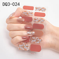 14pcs/sheet Glitter Gradient Color Nail Stickers