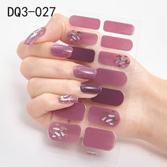 14pcs/sheet Glitter Gradient Color Nail Stickers