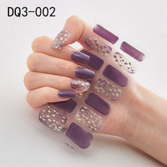 14pcs/sheet Glitter Gradient Color Nail Stickers