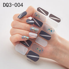 14pcs/sheet Glitter Gradient Color Nail Stickers