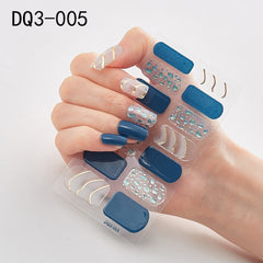 14pcs/sheet Glitter Gradient Color Nail Stickers