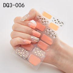 14pcs/sheet Glitter Gradient Color Nail Stickers