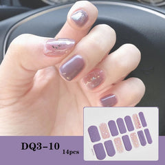 14pcs/sheet Glitter Gradient Color Nail Stickers