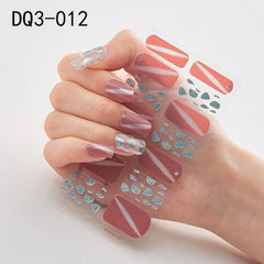 14pcs/sheet Glitter Gradient Color Nail Stickers