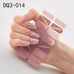 14pcs/sheet Glitter Gradient Color Nail Stickers