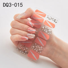 14pcs/sheet Glitter Gradient Color Nail Stickers