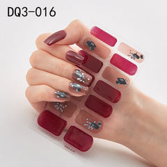 14pcs/sheet Glitter Gradient Color Nail Stickers