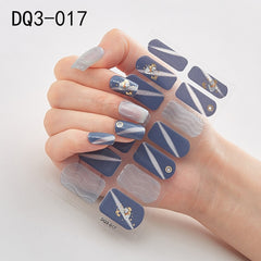 14pcs/sheet Glitter Gradient Color Nail Stickers