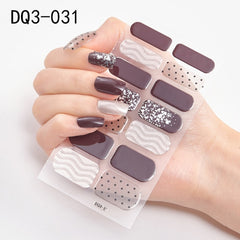 14pcs/sheet Glitter Gradient Color Nail Stickers