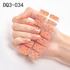 14pcs/sheet Glitter Gradient Color Nail Stickers