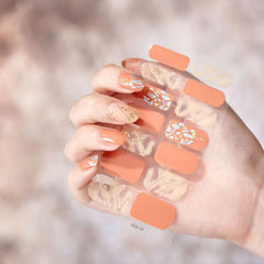 14pcs/sheet Glitter Gradient Color Nail Stickers