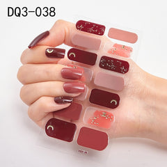 14pcs/sheet Glitter Gradient Color Nail Stickers